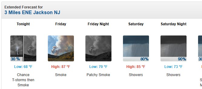 National weather service predicting three more days of canadian wildfire smoke for new jersey
