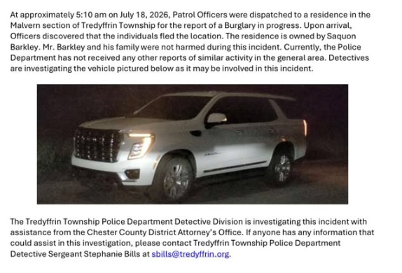 Home of eagles star saquon barkley targeted in burglary, police search for suspects Home of eagles star saquon barkley targeted in burglary, police search for suspects