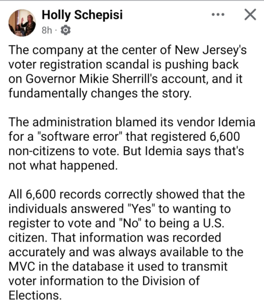 Mikie sherrill's 'software glitch' defense starting to fall apart after vendor pushes back