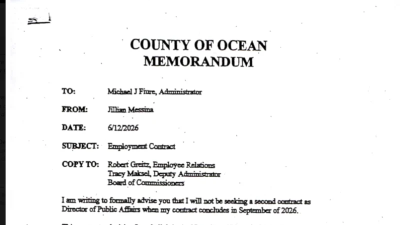 Jillian messina, head of ocean county's $2 million per year public information dept. Announces resignation Jillian messina, head of ocean county's $2 million per year public information dept. Announces resignation