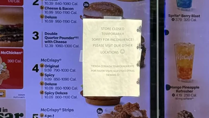 Jackson mcdonald's closed after vehicle crashes into wall