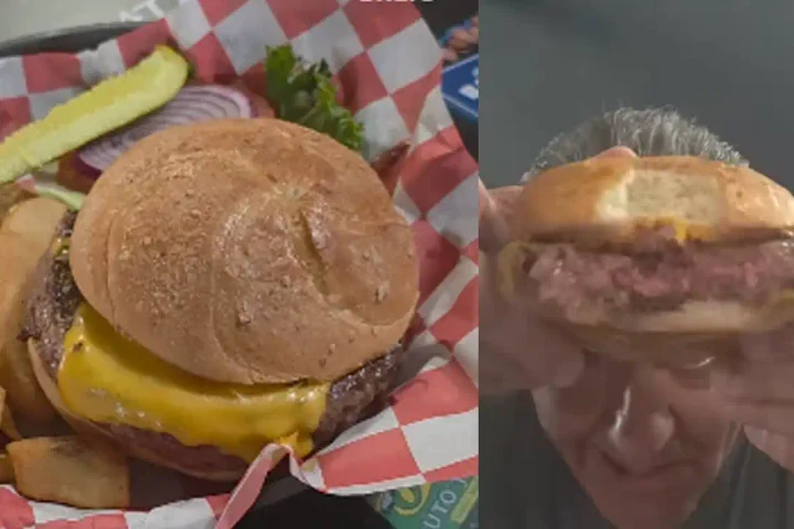 Photo Caption: Riv's Toms River Hub is offering a homemade fresh ground beef burger with fries for $7, less than many comparable fast-food meals.