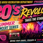 Toms river’s summer concert and fireworks series continues tonight with 80’s revolution at shelter cove beach