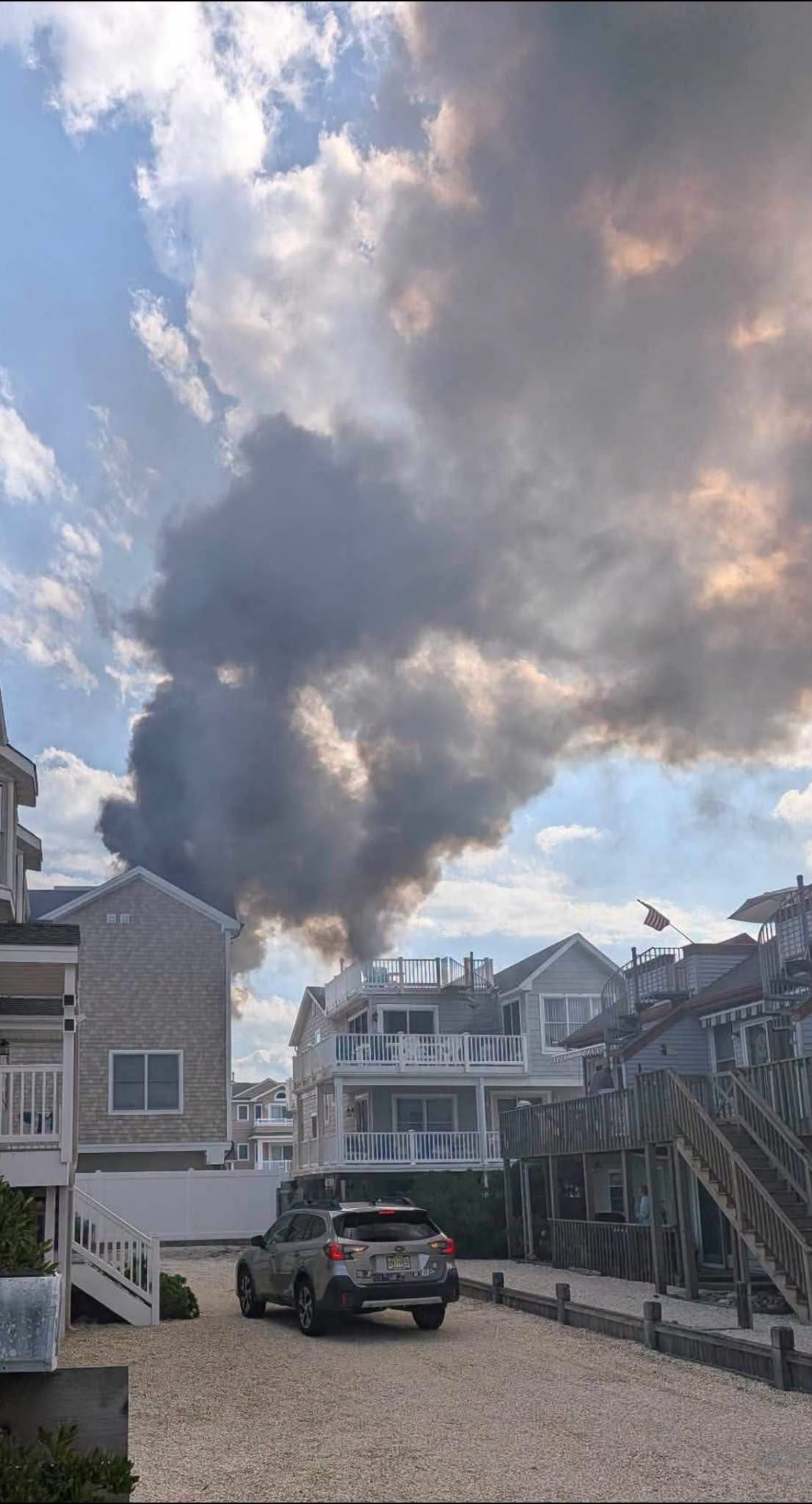 Beach haven house fire draws second alarm as flames rip through third floor home