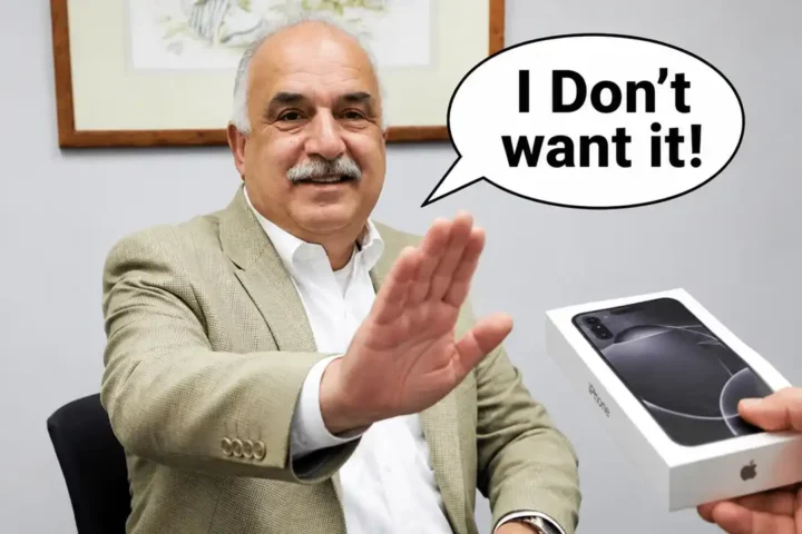 Photo caption: Screenshots of text messages exchanged between Toms River officials show Council President David Ciccozzi declining a township-issued cellphone after stating he no longer wished to conduct township business on his personal phone.