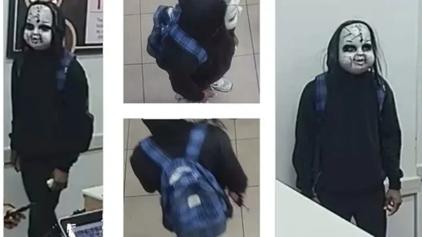 Philadelphia police are searching for a masked suspect accused of chasing a woman near SEPTA Suburban Station, causing her to fall and suffer injuries before fleeing into the transit hub.