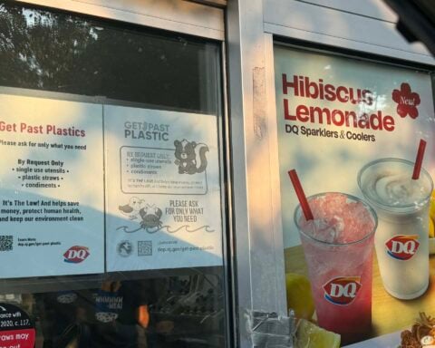 Dairy Queen - Millstone, NJ - New Jersey's new "Skip the Stuff" law requires restaurants to provide straws, utensils, condiment packets, and extra napkins only when customers specifically request them.