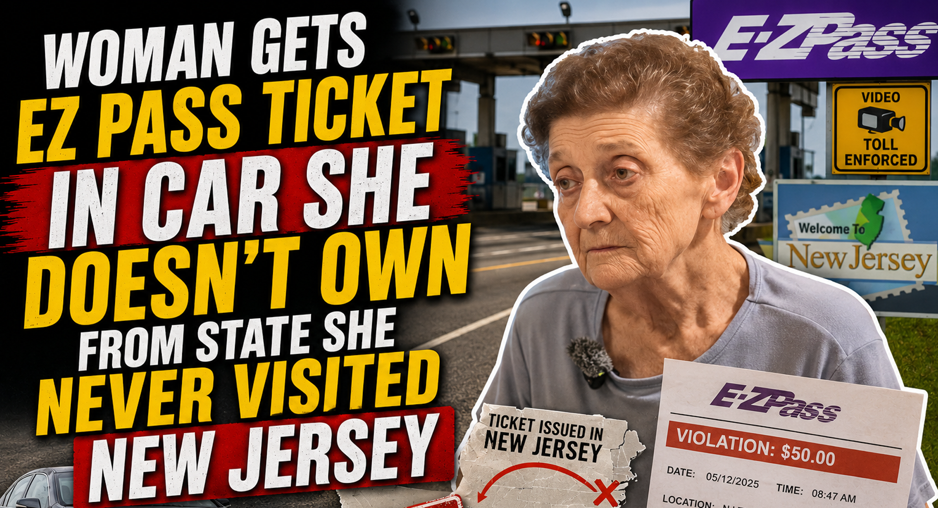 New jersey wants elderly woman to pay ez pass fine in car she doesn't own, state she never visited