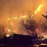 Helmetta firefighters joined a large mutual aid response to a fatal overnight house fire in Jamesburg that claimed multiple lives and injured several firefighters. -Photos by Helmetta Fire Department