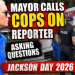 He asked the mayor about facebook records. Then police arrived