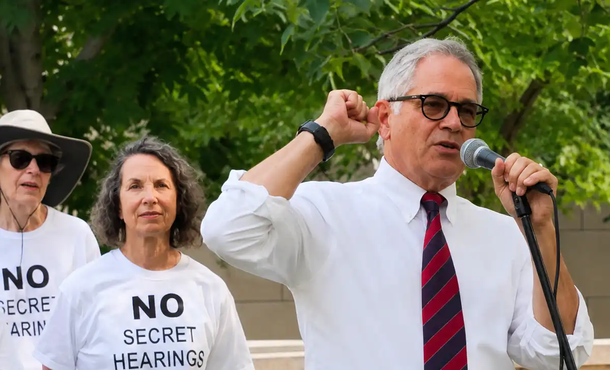 Photo caption: philadelphia district attorney larry krasner said he wants a piece of president donald trump’s white house ballroom as a paperweight following what he described as a future official demolition.