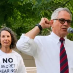 Photo Caption: Philadelphia District Attorney Larry Krasner said he wants a piece of President Donald Trump’s White House ballroom as a paperweight following what he described as a future official demolition.