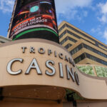 Marque of the Tropicana Hotel and Casino on the boardwalk in Atlantic City, New Jersey. Photo by Alan Budman