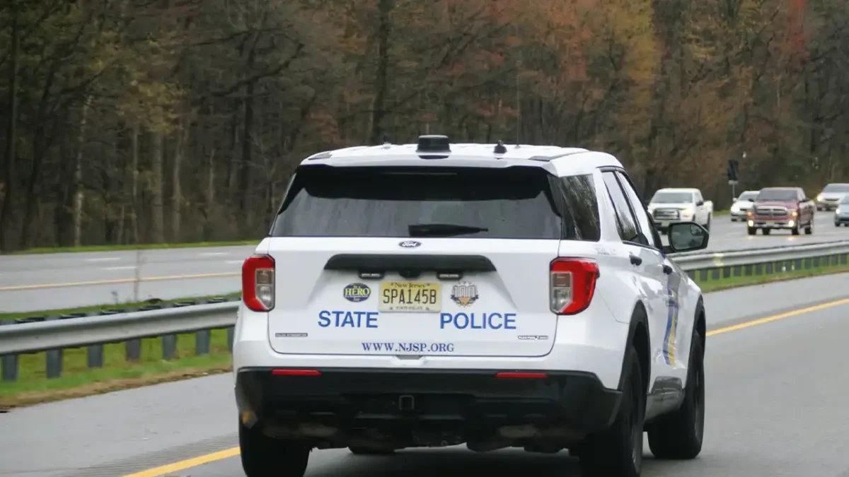 New Jersey State Police at Highway Crash Scene