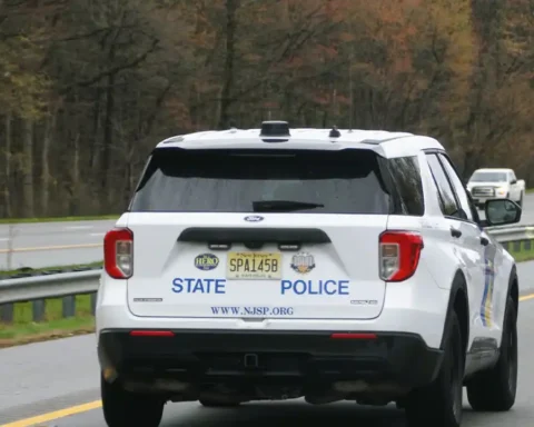 New Jersey State Police at Highway Crash Scene