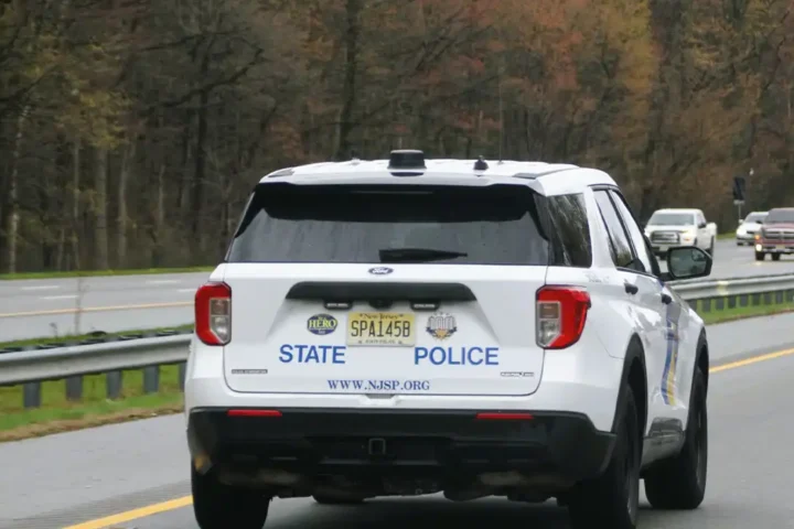 New Jersey State Police at Highway Crash Scene