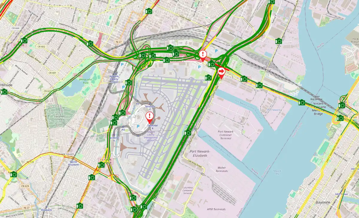 Breaking: newark airport terminal b roadway closed after shuttle bus crash injures 13