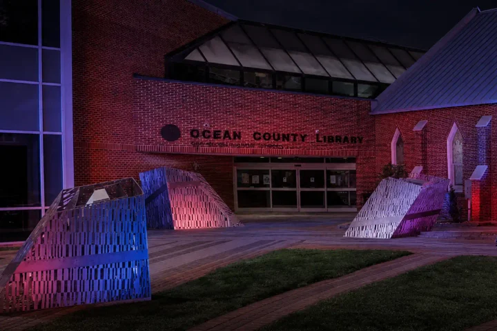 Photo Caption: Police responded to the Toms River Branch of the Ocean County Library following reports of a large fight late Sunday night.