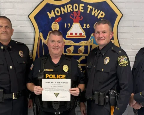 Sgt. Don Darcangelo is Monroe Township Police Department’s July Officer of the Month. The department recognized him for his leadership and extensive work planning public safety operations for township events.