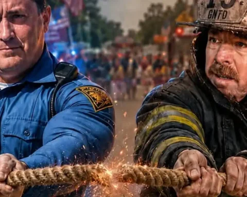 Pemberton Borough police have challenged the Good Will Fire Company to a tug-of-war showdown during the borough's anniversary parade.