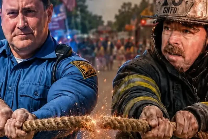 Pemberton Borough police have challenged the Good Will Fire Company to a tug-of-war showdown during the borough's anniversary parade.