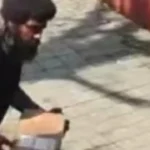 Newark police are searching for a suspected porch pirate who was caught on surveillance video stealing a desktop computer just minutes after it was delivered by FedEx.