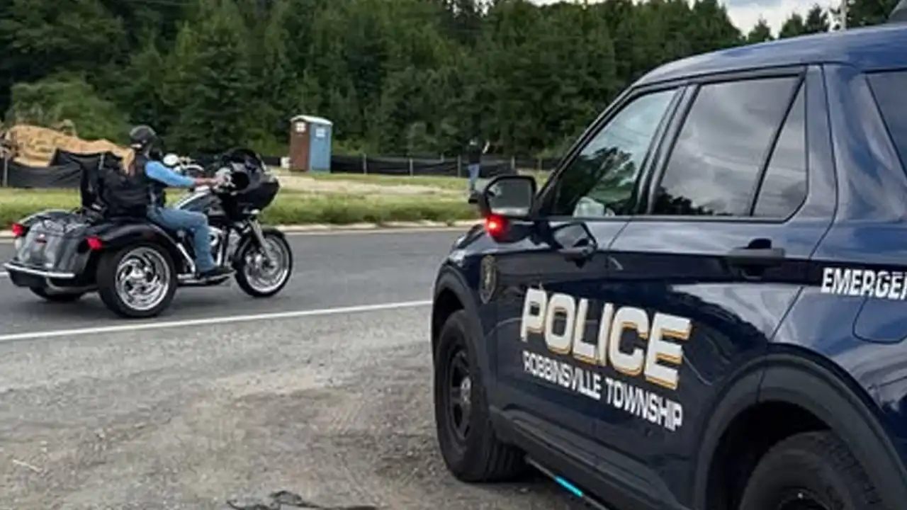 Photo caption: officers from the robbinsville township police department stand with participants in the america's 9/11 remembrance ride as the tribute event passed through robbinsville on saturday. Photo by robbinsville police dept. /facebook