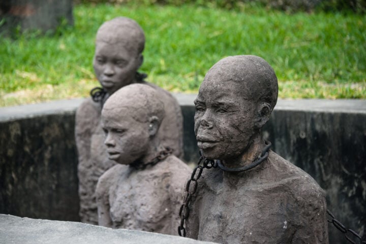 Photo caption: Slave Market Memorial in Zanzibar: The New Jersey Legislature is considering reparations-related legislation tied to the state's history of slavery, though the proposal remains in committee awaiting further action.