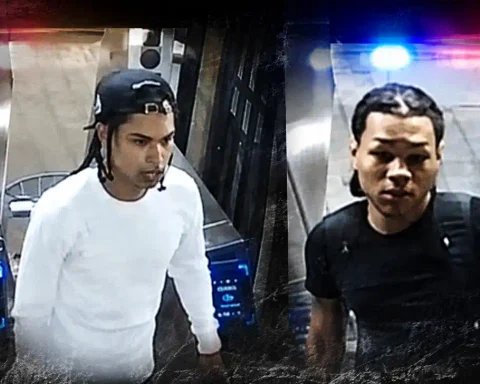 Photo Caption: NYPD Crime Stoppers is seeking two suspects accused of attacking a 23-year-old man with a knife and stealing his wallet at the West 137th Street subway station.
