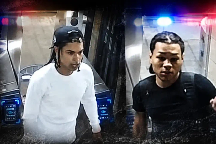 Photo Caption: NYPD Crime Stoppers is seeking two suspects accused of attacking a 23-year-old man with a knife and stealing his wallet at the West 137th Street subway station.