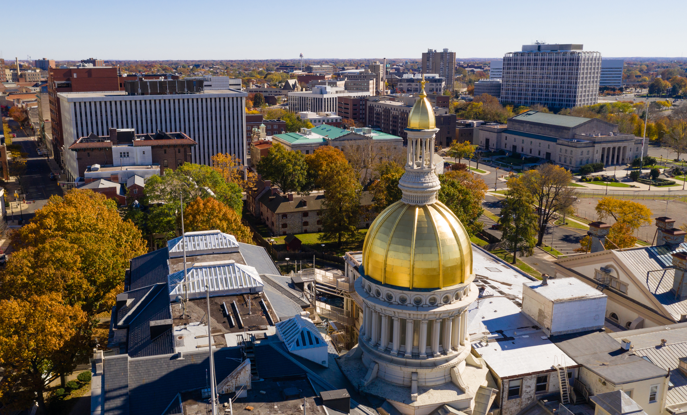 Trenton capitol - the new jersey state house in trenton, where lawmakers approved the fiscal year 2027 budget that has sparked debate over state and federal medicaid funding.