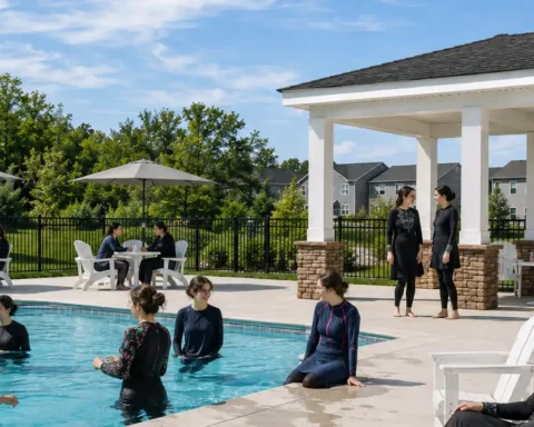 The Club at Jackson Twenty-One says its separate men's and women's pool hours were adopted as a religious accommodation and did not deny residents access to community amenities.
