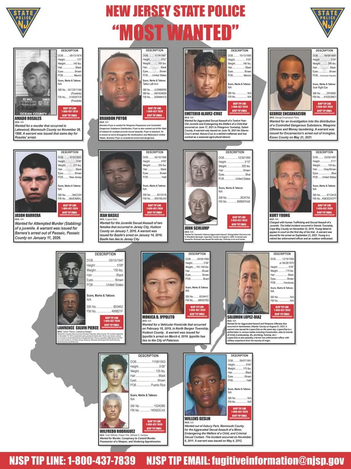 New jersey state police add brandon pryor to most wanted fugitive list