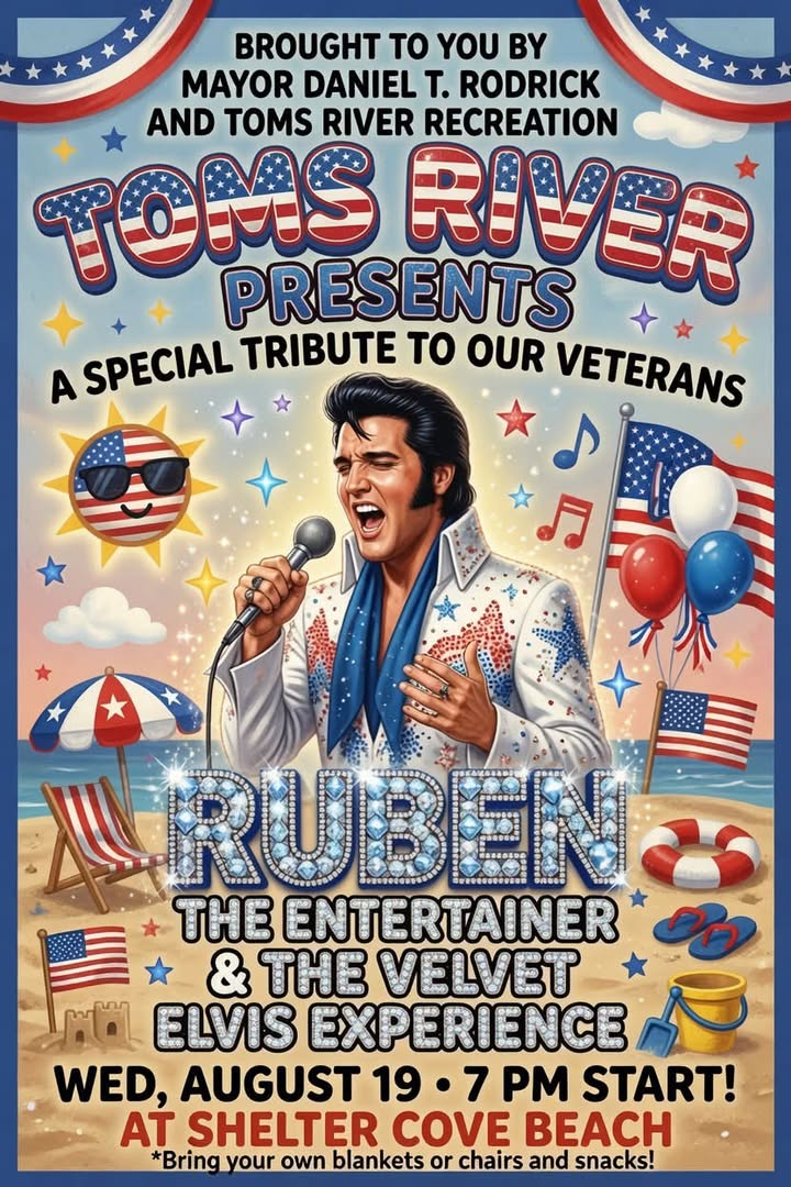 Elvis tribute scheduled for next shelter cove beach party in toms river summer concert series
