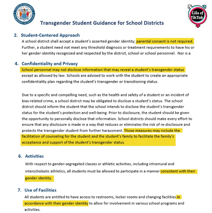 New jersey to continue keeping parents out of child's trans identity in upcoming school year New jersey to continue keeping parents out of child's trans identity in upcoming school year