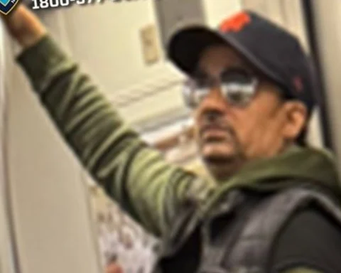 Police are searching for a man accused of exposing himself and committing a lewd act aboard a Queens-bound R train before fleeing at Queens Plaza.