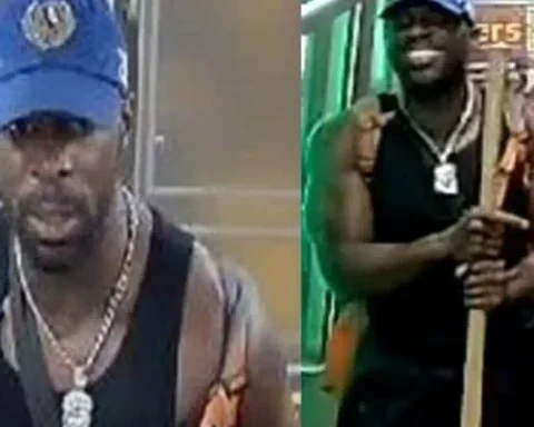 NYPD detectives are searching for a suspect who attacked a 49-year-old man with a gardening tool aboard a northbound A/C subway train in Lower Manhattan.