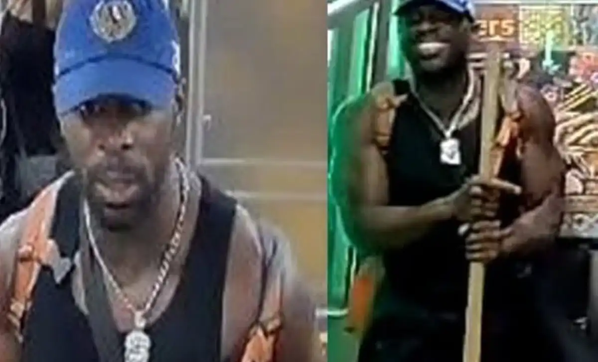 Nypd detectives are searching for a suspect who attacked a 49-year-old man with a gardening tool aboard a northbound a/c subway train in lower manhattan.