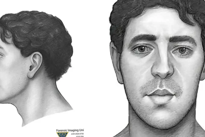 A composite sketch released by the New Jersey State Police depicts an unidentified man whose skeletal remains were discovered in a Brigantine marsh in 1982. Investigators are asking the public to help identify him.