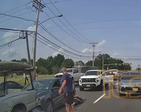 Dashcam video captured a violent road rage confrontation in Lakewood that left one driver unconscious and hospitalized while police arrested the alleged attacker at the scene.