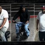 NYPD detectives are searching for three suspects accused of beating a 52-year-old man, stealing his iPhone and fleeing on an e-bike in the Bronx.