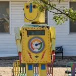 Why is there a giant yellow robot on the side of the road in belmar?