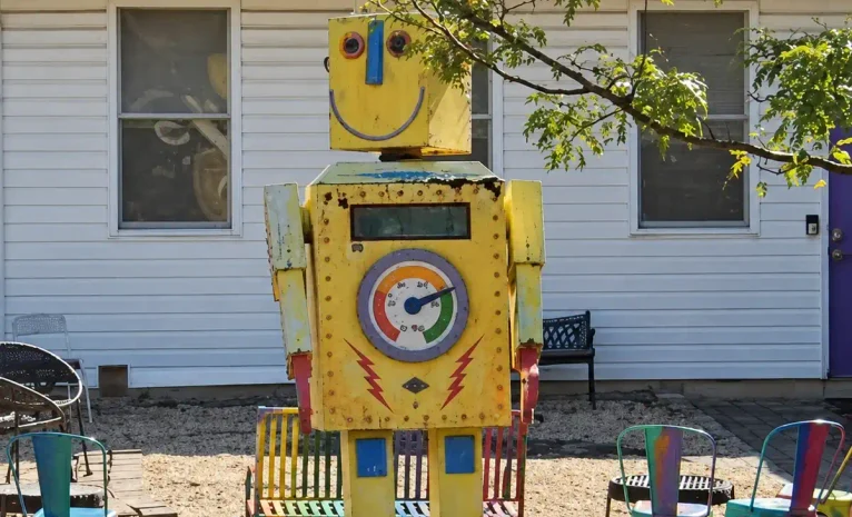 Why Is There a Giant Yellow Robot on the Side of the Road in Belmar?