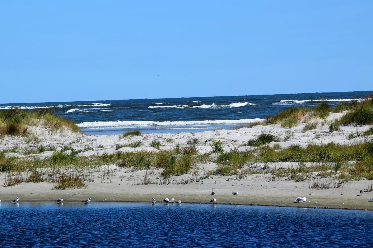 Anglesea, North Wildwood, New Jersey. Anglesea beach along the Bay in Wildwood , New Jersey.