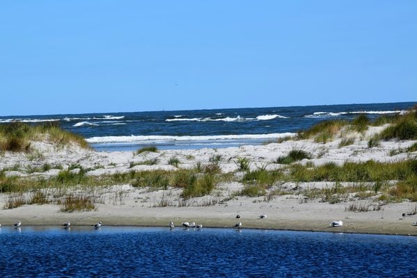 Anglesea, North Wildwood, New Jersey. Anglesea beach along the Bay in Wildwood , New Jersey.