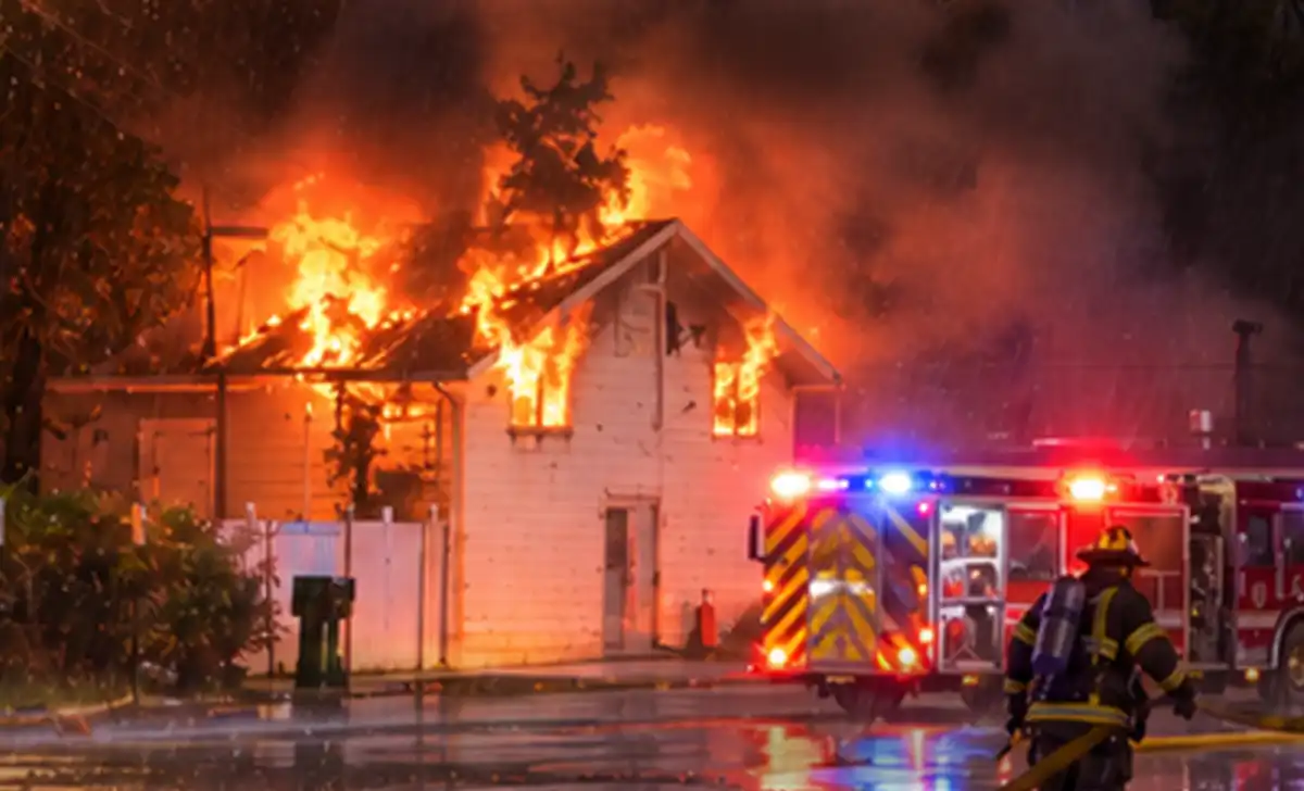 Firefighters battle a blaze at the edison elks lodge on old post road early saturday, sept. 26, 2026.