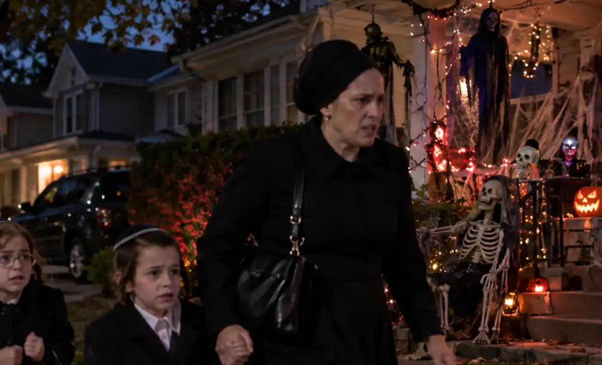 Halloween decorations fill neighborhoods across northern Ocean County, where growing Orthodox Jewish communities are navigating how to interact with a holiday their religion does not observe.