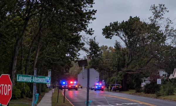 A crash damaged multiple utility poles and closed Newtons Corner Road between Herbertsville and Lakewood-Allenwood roads in Howell Township Tuesday.
