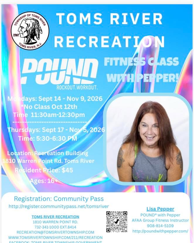 Pound fitness classes return to toms river recreation with september sessions Pound fitness classes return to toms river recreation with september sessions