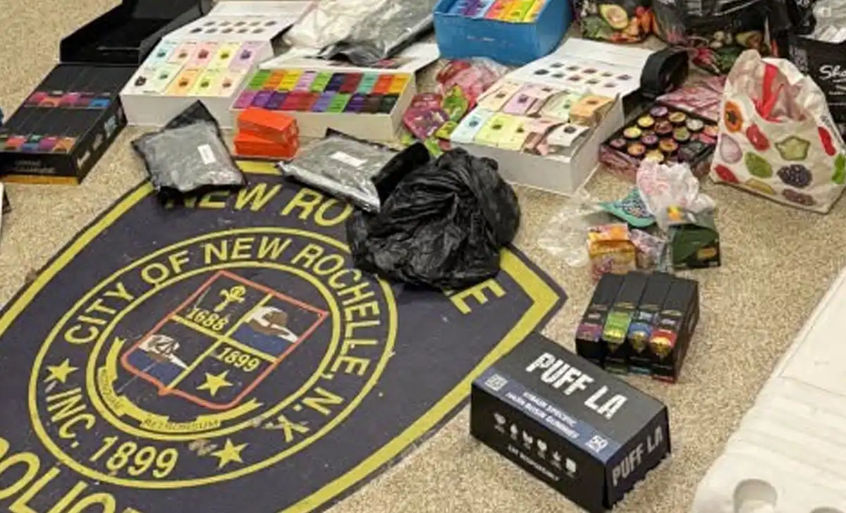 New Rochelle police say they recovered approximately 23 pounds of concentrated cannabis and 4.5 pounds of marijuana from a rental car assigned to a Yonkers man.